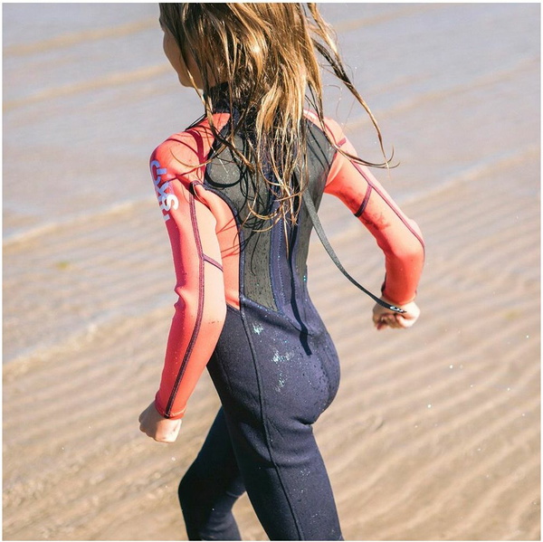 2026 C-Skins Junior Element 3/2mm Back Zip VÃ¥ddragt C-EL32STJ - Slate / Coral / Multi